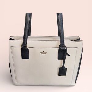 kate spade Cream and Black Leather Tote